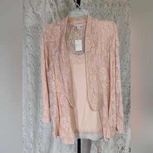 Pale Blush Est. 1948 Lace Jacket & Camisole Set NWT Size XL